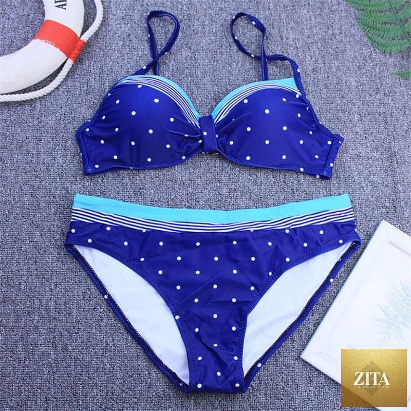 Stevvex high-waist 2-piece bikini set with puff sleeves, solid color, backless design, perfect for summer beachwear.