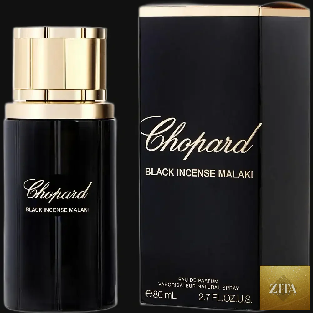Unisex Black Incense Malaki perfume spray by Chopard in a 2.7 oz bottle, featuring a dark, sophisticated fragrance.