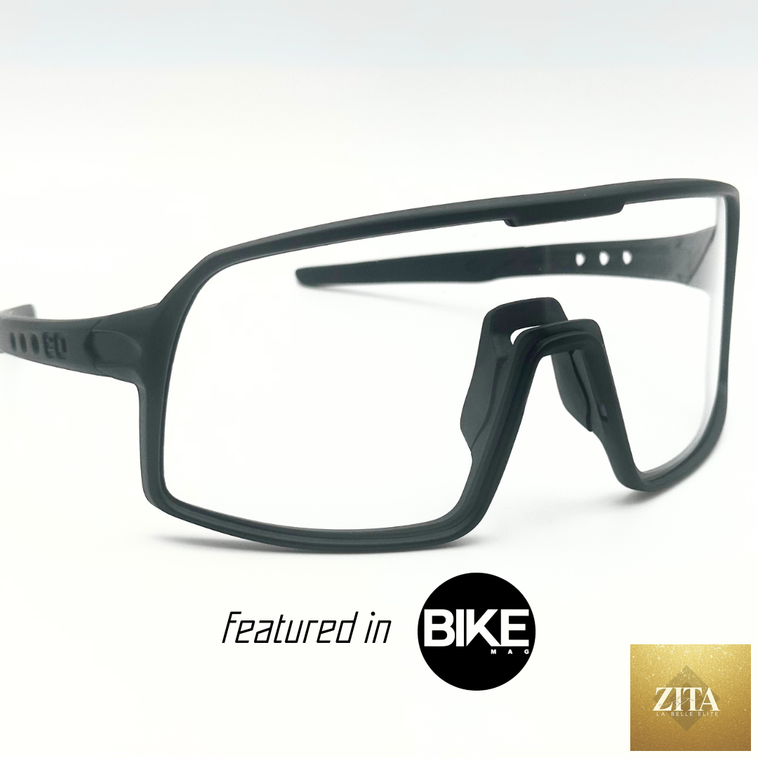 Eastern Outer Mojave sunglasses with photochromic lenses, black frame, shown from an angled view.