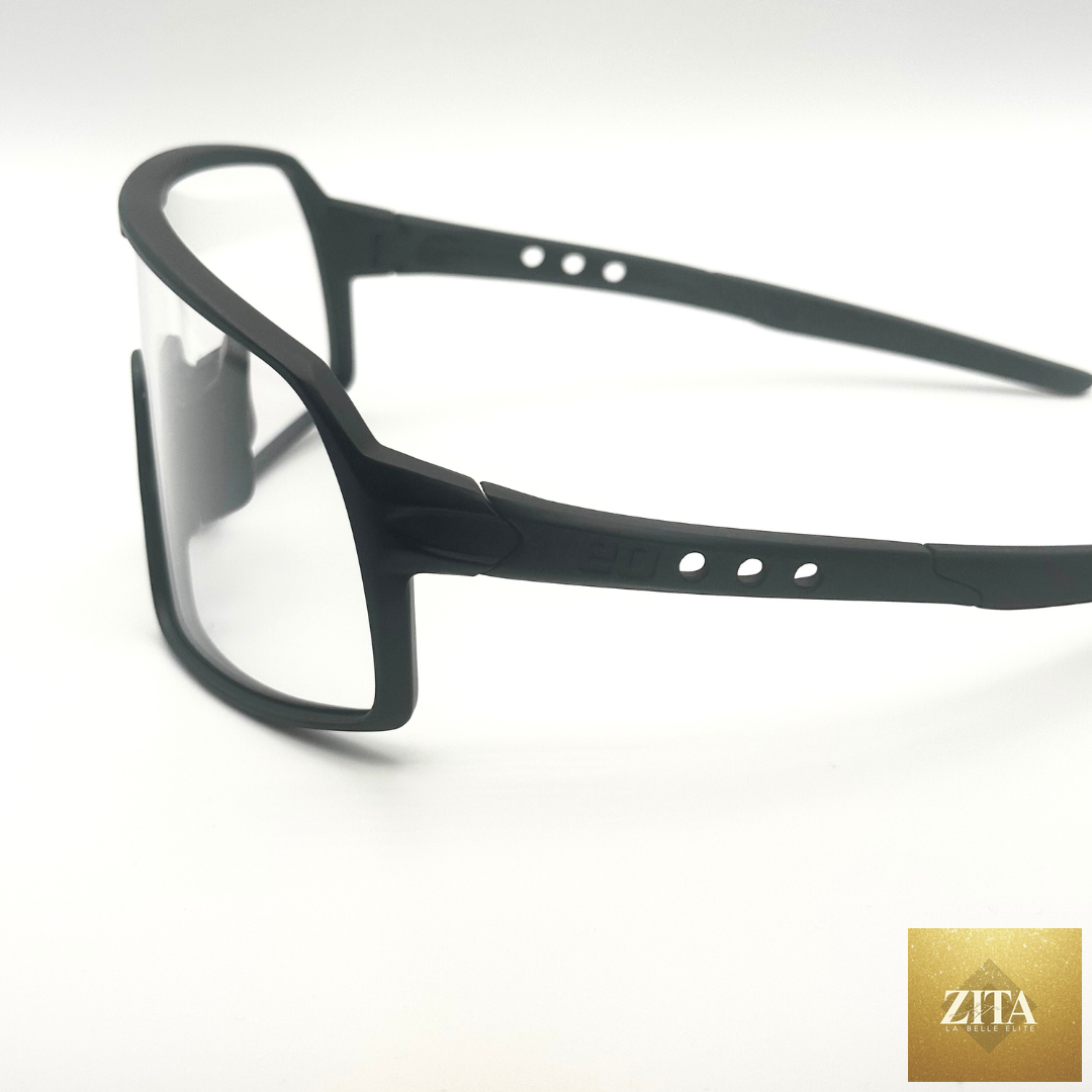 Eastern Outer Mojave sunglasses with photochromic lenses, black profile view showing stylish frame and lens details.