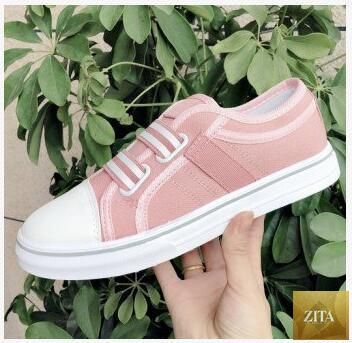 Blue Stevvex low-cut canvas flat shoes for women, casual slip-on sneakers, comfortable summer and autumn walking footwear.