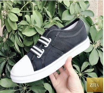 Blue Stevvex low-cut canvas flats for women, casual slip-on shoes perfect for summer and autumn, comfortable walking sneakers.