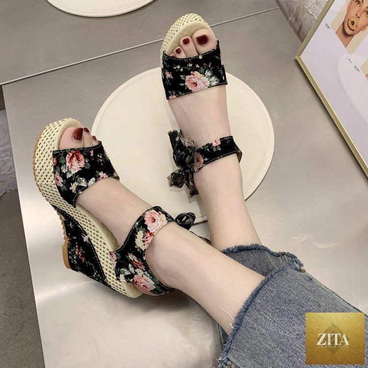 Stevvex women's high heels summer sandals with bowknot design, ankle strap, lace-up closure, platform, and slingback style.