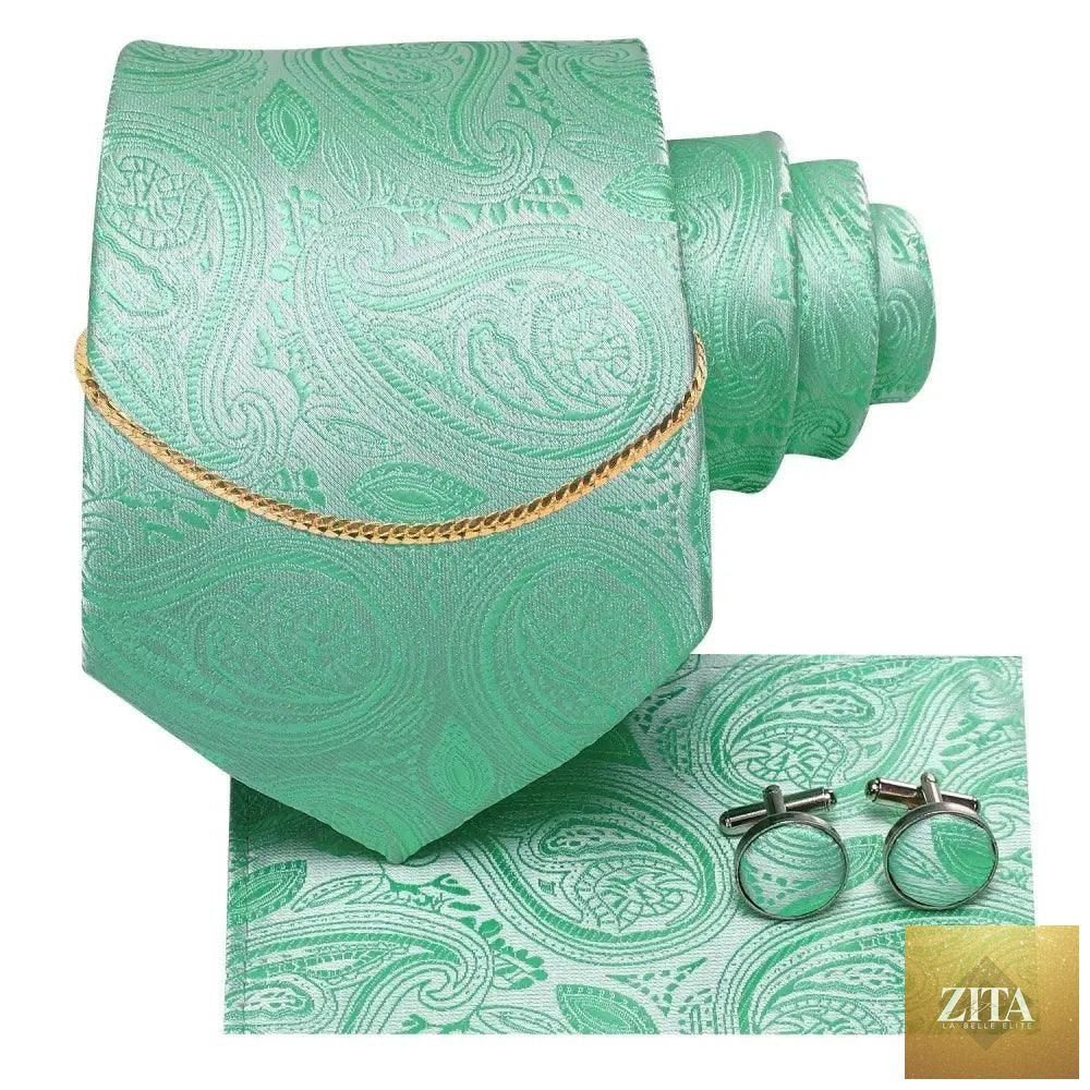 Elegant black silk necktie with matching handkerchief and cufflinks, perfect for formal weddings and business attire by Stevvex.