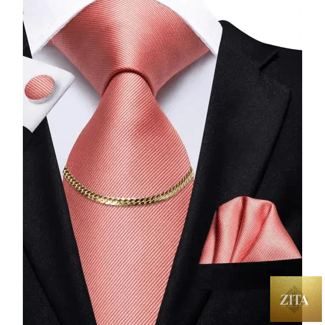 Elegant Stevvex black silk necktie chain with matching square handkerchief, suited for formal business and wedding attire for men.