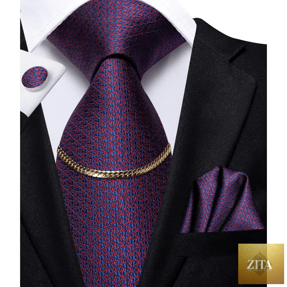 Elegant black silk necktie chain with matching square handkerchief, suitable for formal weddings and business attire for men.