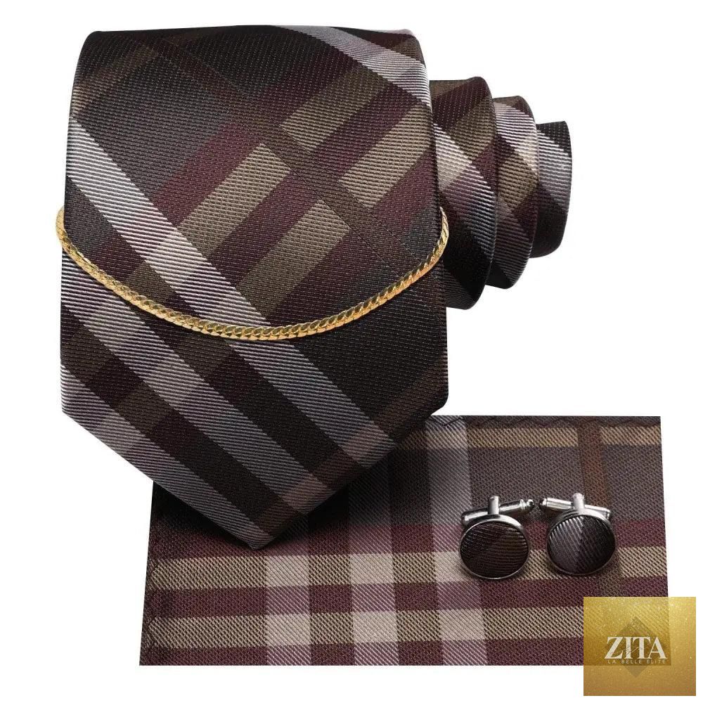 Elegant Stevvex black silk necktie chain with matching square handkerchief, suitable for formal weddings and business attire.