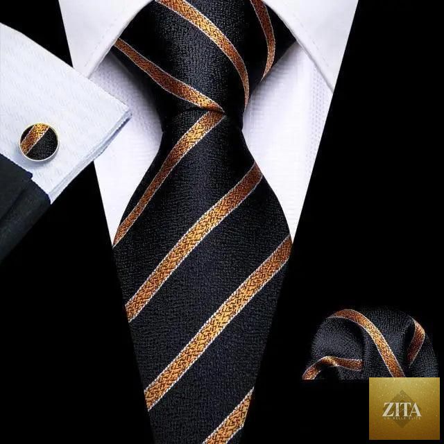 Elegant men's silk necktie set by Stevvex featuring a luxurious design, suitable for weddings, parties, and business casual wear.