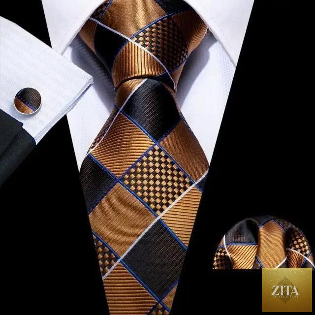 Stevvex luxury silk men's necktie set featuring an elegant design, suitable for weddings, parties, and business casual wear.