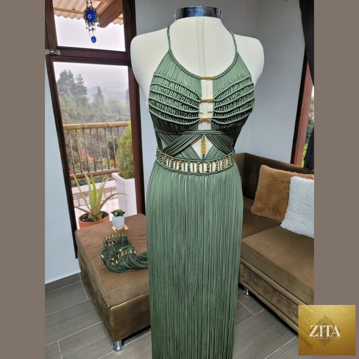 ALTYSAN COUTURE Artemis boho dress with flowing fabric, perfect for beach parties, resorts, and festivals.