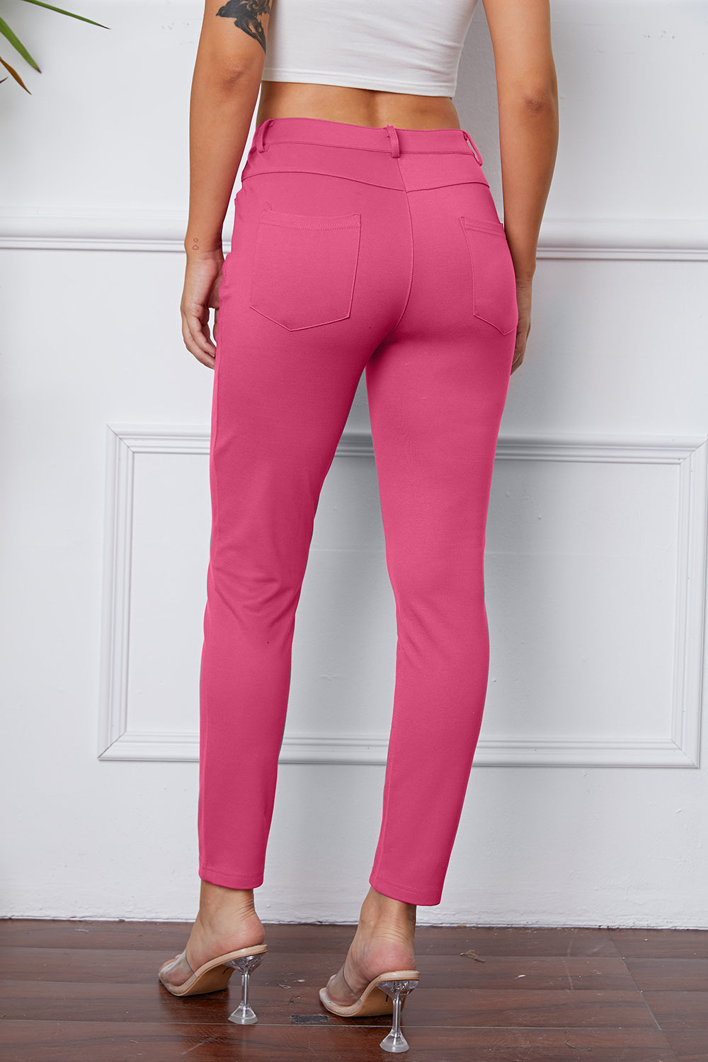 StretchyStitch Pants By Basic Bae Pocketed Opaque Stretch For Women All Day Comfort