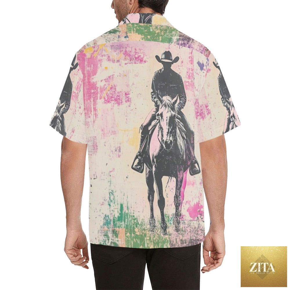 Men's Retro Pop Western Trail Ride T-Shirt from Baha Ranch Western Wear featuring vintage Western-inspired design
