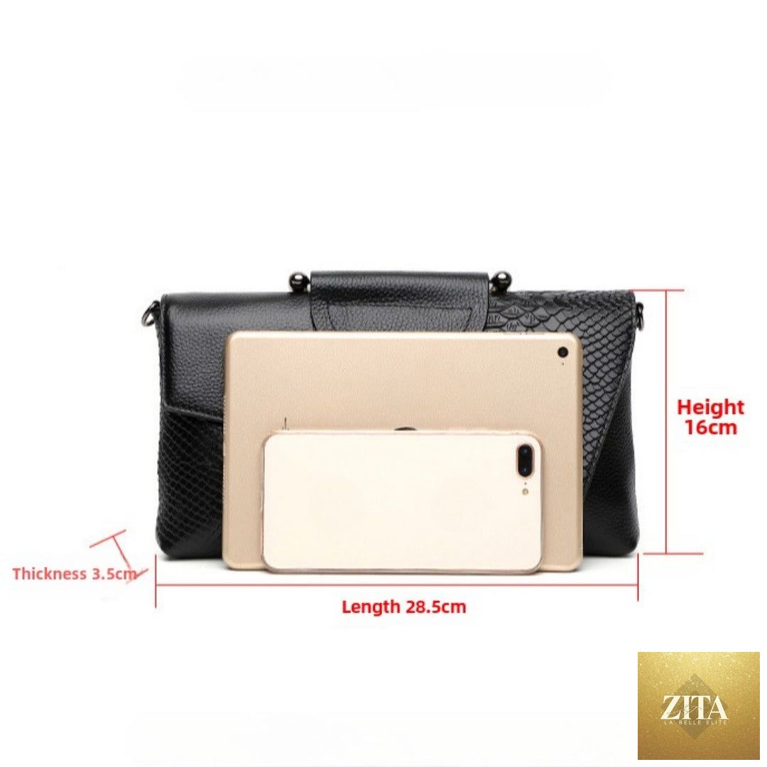 Large capacity women's evening clutch bag with crocodile pattern, nude luxury handbag suitable for formal events, by SHOMICOBOUTIQUE.