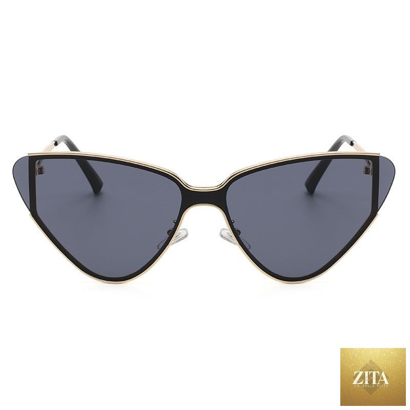 Retro cat-eye sunglasses by FitiqueFit featuring vintage-inspired stylish shades with black frames and tinted lenses.
