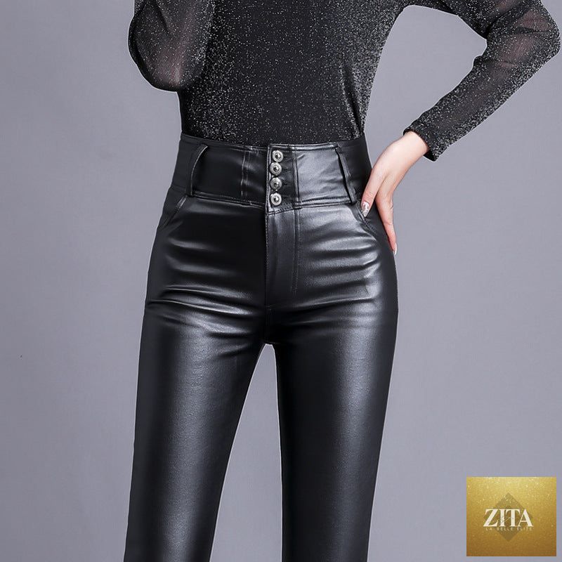 Women’s high waist outer leggings by FitiqueFit, featuring a sleek fit and comfortable high-rise design, shown in black.