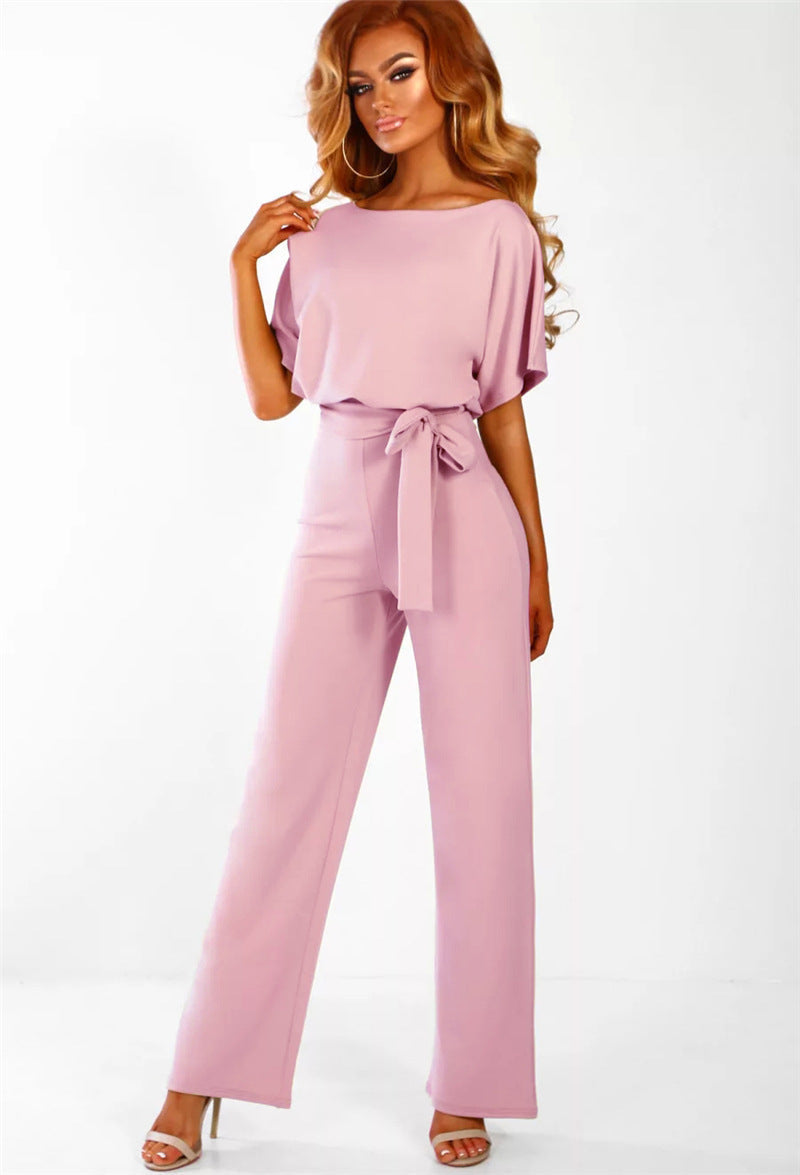 Body E Pagliaccetti Donne Della Tuta Manica Corta Tutina Clubwear Dritto Gamba Della Tuta delle Donne Con La Cinghia Della Tuta Body E Pagliaccetti