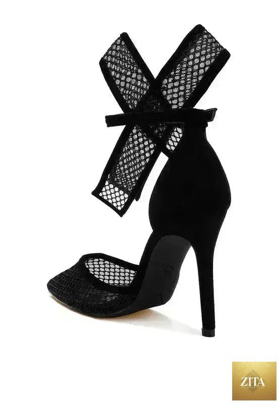 Zita La Belle Elite Regenta Big Bow Detail Stiletto Sandals for women, featuring a stylish big bow on the elegant high-heeled footwear.