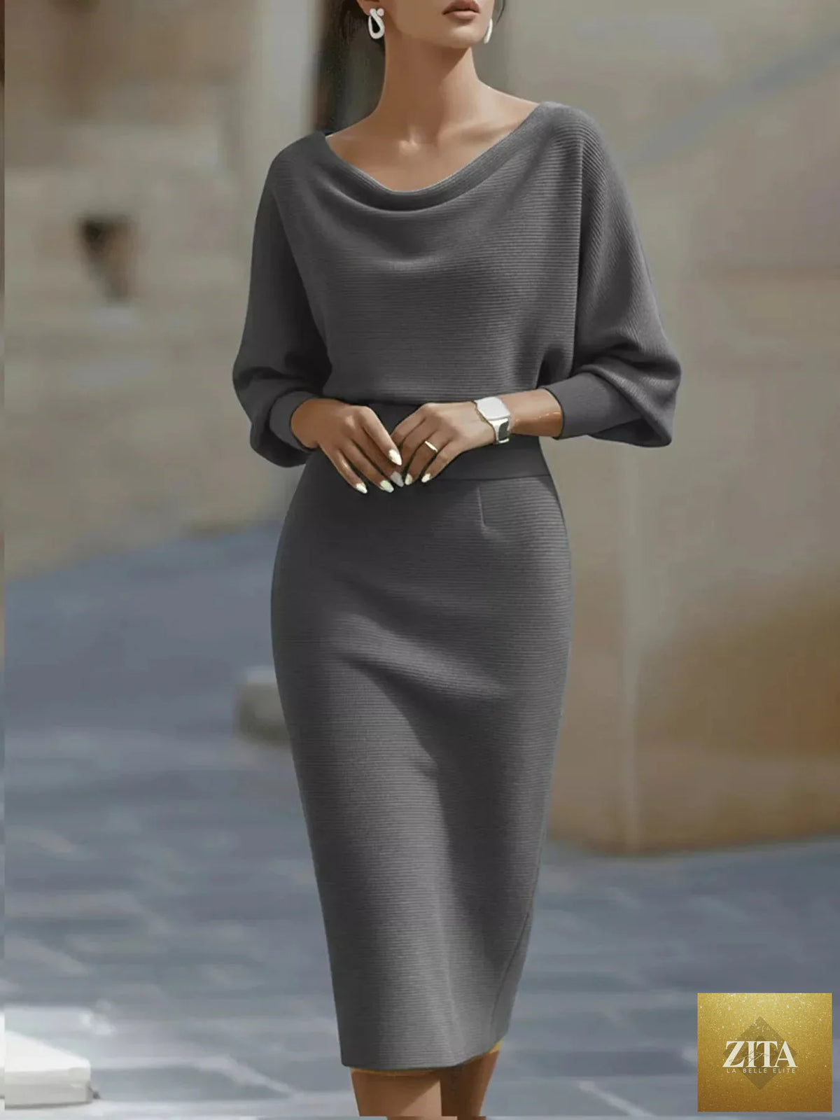 Cowl Neck Knit Bodycon Dresse