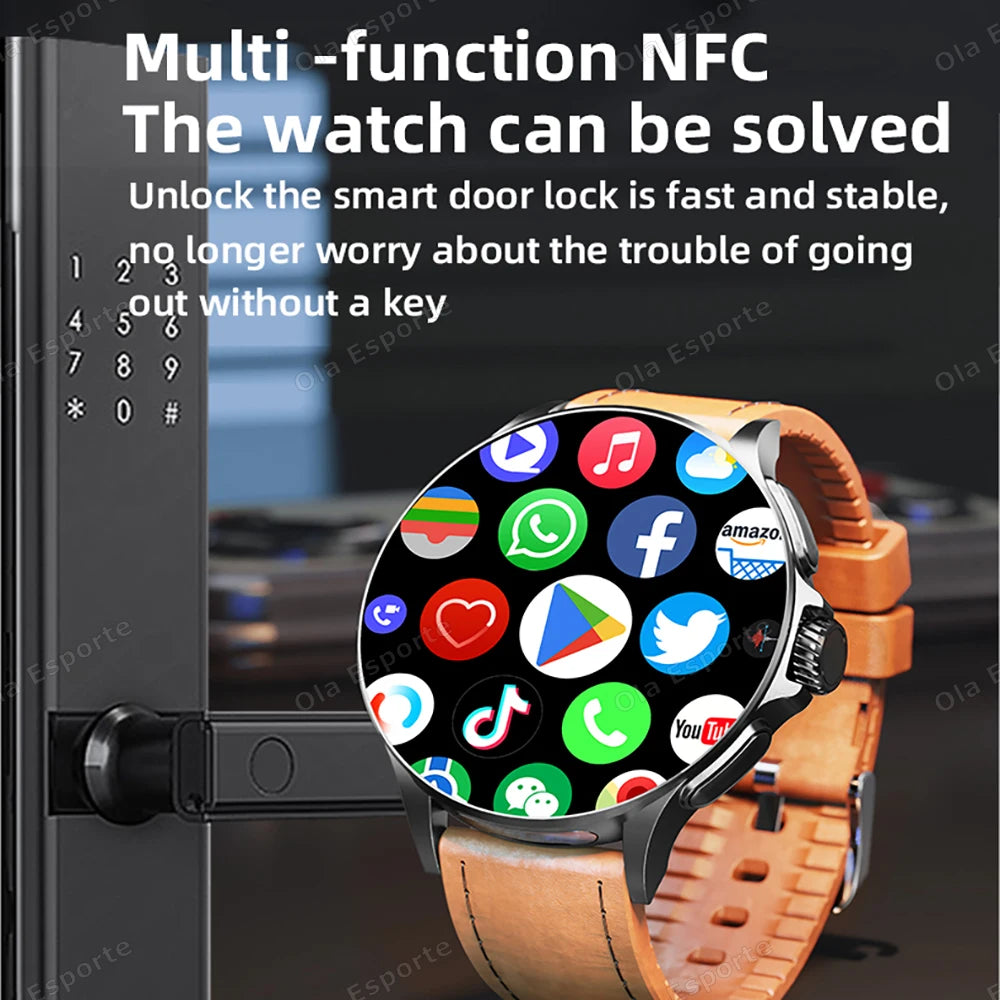 Sim Card NFC Smart Watch GPS Tracker 5G/WIFI BT Call 800W Camera 1.95Inch Payment Heart Rate Fitness Sport 1000Mah Smartwatch Me