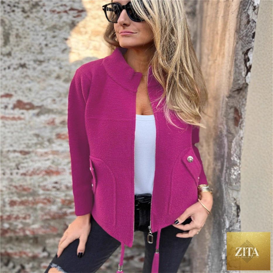 Women's professional blazer suit lapel jacket in multiple colors, tailored fit, stylish for office or formal occasions.