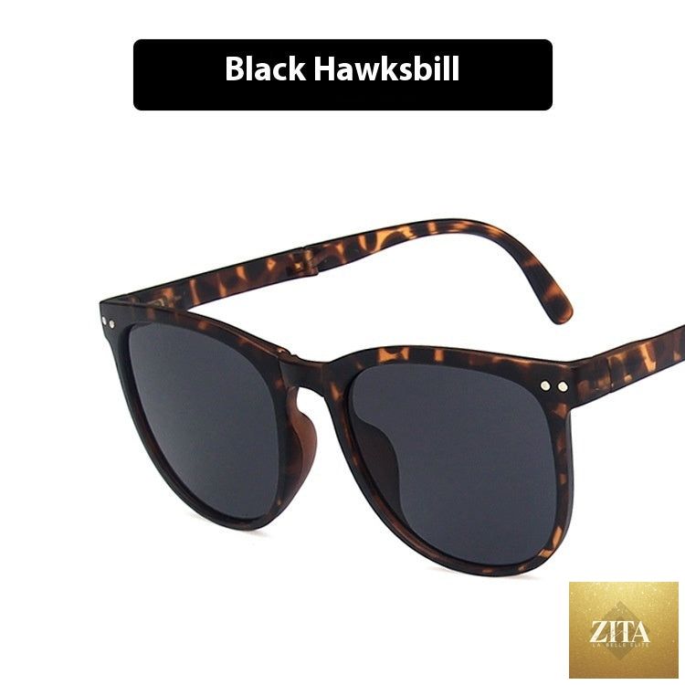 FitiqueFit folding sunglasses with case, featuring stylish frame and lenses in a sleek, portable design available in 13 color options.