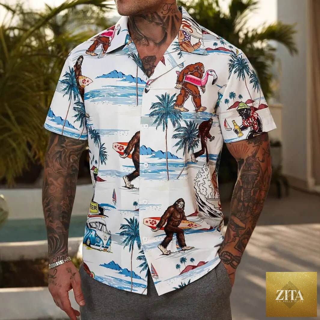 Men's floral print casual shirt by SnagBag featuring a unique design, lightweight fabric, and stylish pattern for everyday wear.