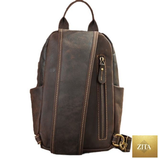 Retro men's casual travel crossbody chest bag from Social Buzz eSIMs, featuring adjustable strap and compact design for everyday use.