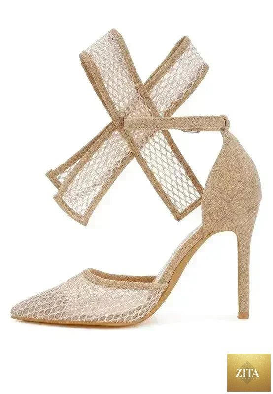 Zita La Belle Elite Regenta Big Bow Detail Stiletto Sandals for women, featuring large bow accents and sleek design.