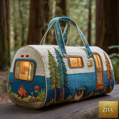 Social Buzz eSIMs short-distance quilted travel tote bag with embroidery, multifunctional sports and fitness bag, black and stylish design