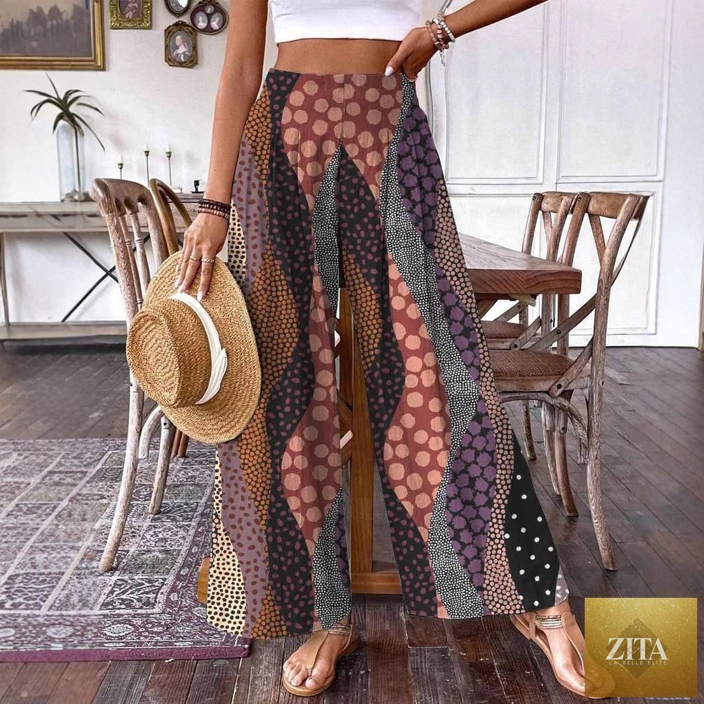 Plus-size women's casual denim wide-leg athletic pants with a slim fit, shown in a natural pose on a model.