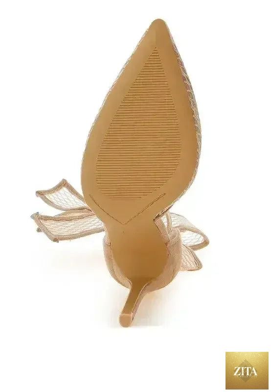 Zita La Belle Elite Regenta women's stiletto sandals with large bow detail and open toe design.