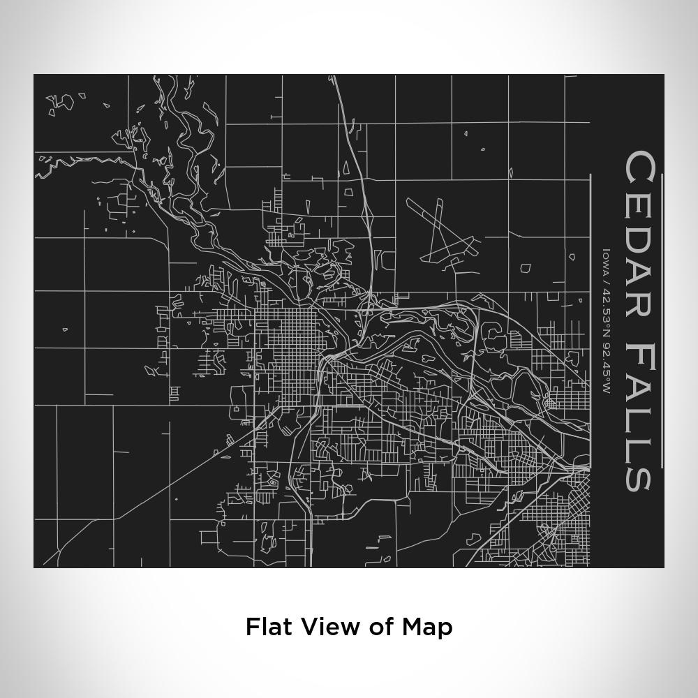 Cedar Falls - Iowa Map Bottle with Bamboo Top in Matte Black Cyan Castor