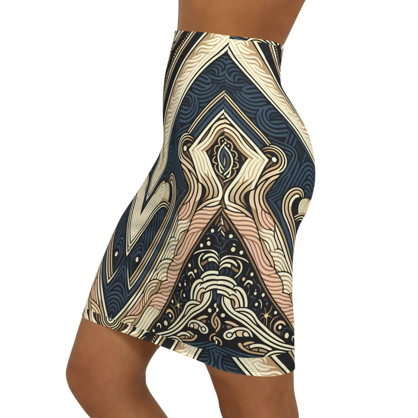 Chic Geometric Pencil Skirt - Stylish Office Wear - DipaliZ