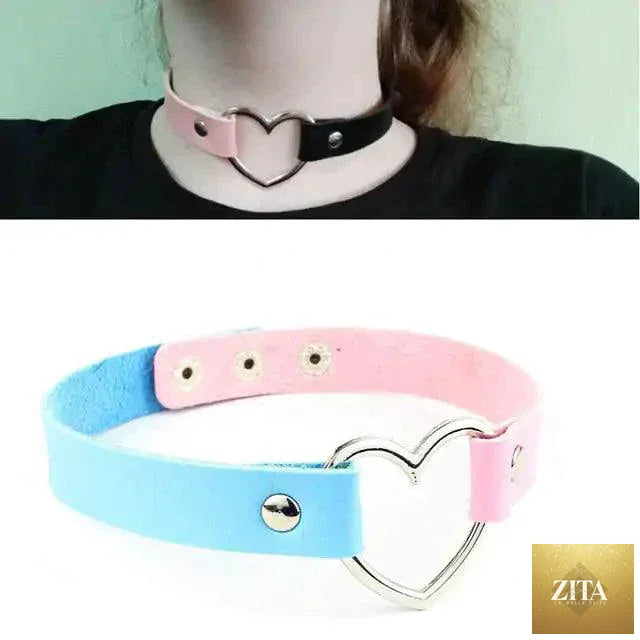 Chic leather collar by MANDOTOS featuring stylish design and adjustable buckle for comfortable fit.
