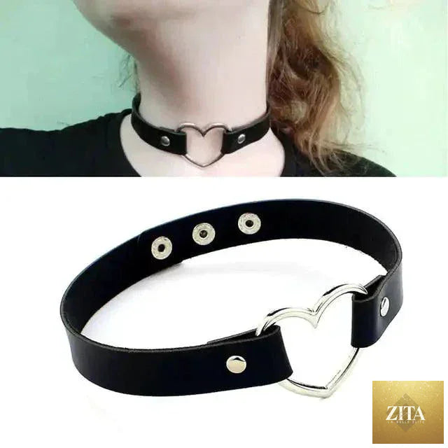 Elegant black leather collar with stylish design from MANDOTOS, featuring adjustable buckle and sleek finish.
