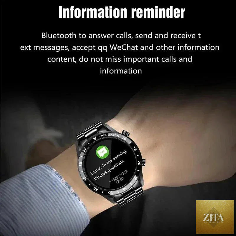 Mandotos Circle Elite waterproof smart watch with round display, fitness tracking, and sleek modern design.
