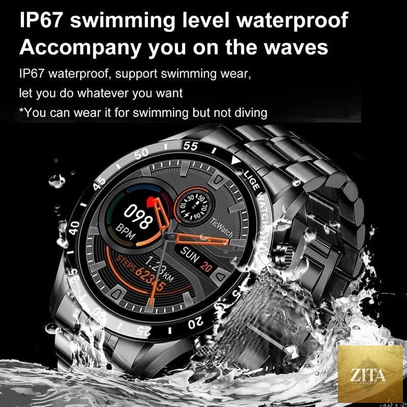 Mandotos Circle Elite waterproof smart watch with round display and fitness tracking features.