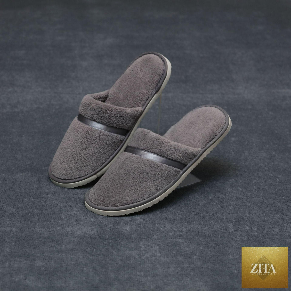 White Stevvex plush slip-on slippers with star design, thickened sole, antiskid soles, ideal for indoor outdoor women’s bedroom wear.