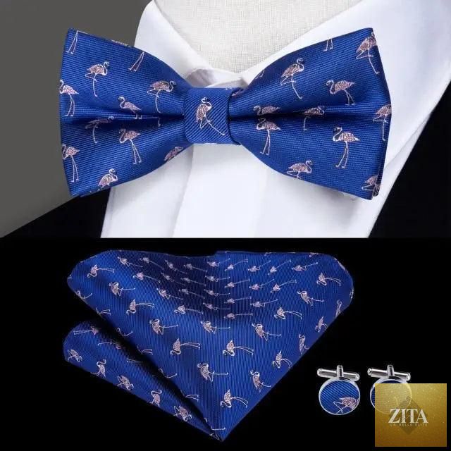 Elegant green silk bow tie, pocket square, and cufflinks set for men, perfect for weddings and formal events.