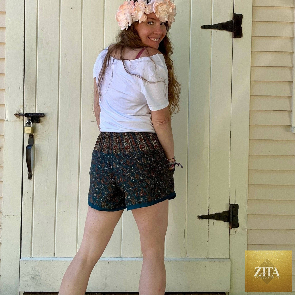 Darn Good Yarn Laurel Canyon Lounge Shorts for girls size 00-6, comfortable casual clothing with a relaxed fit.