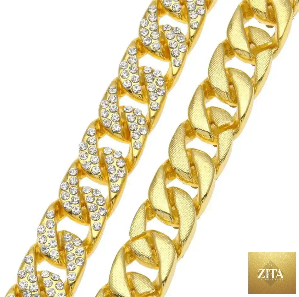 Mandotos Clyde Elegance Gold Bracelet featuring a sleek gold design and intricate detailing on a neutral background.