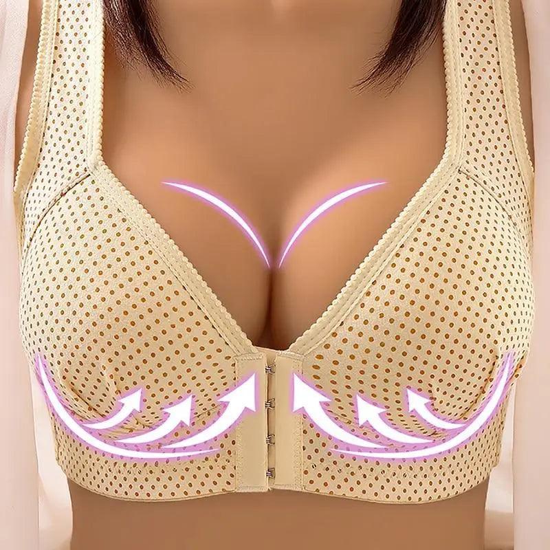 Comfortable Seamless Bra For Women Fashion Push Up Bras Wire Free Lingerie Full Cup Bralette Cotton Underwear Brassiere Front Closure