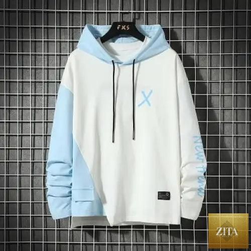 Men's thick striped hoodie sweatshirt by Stevvex with long sleeves, hood, drawstring, ideal for spring and autumn casual streetwear.