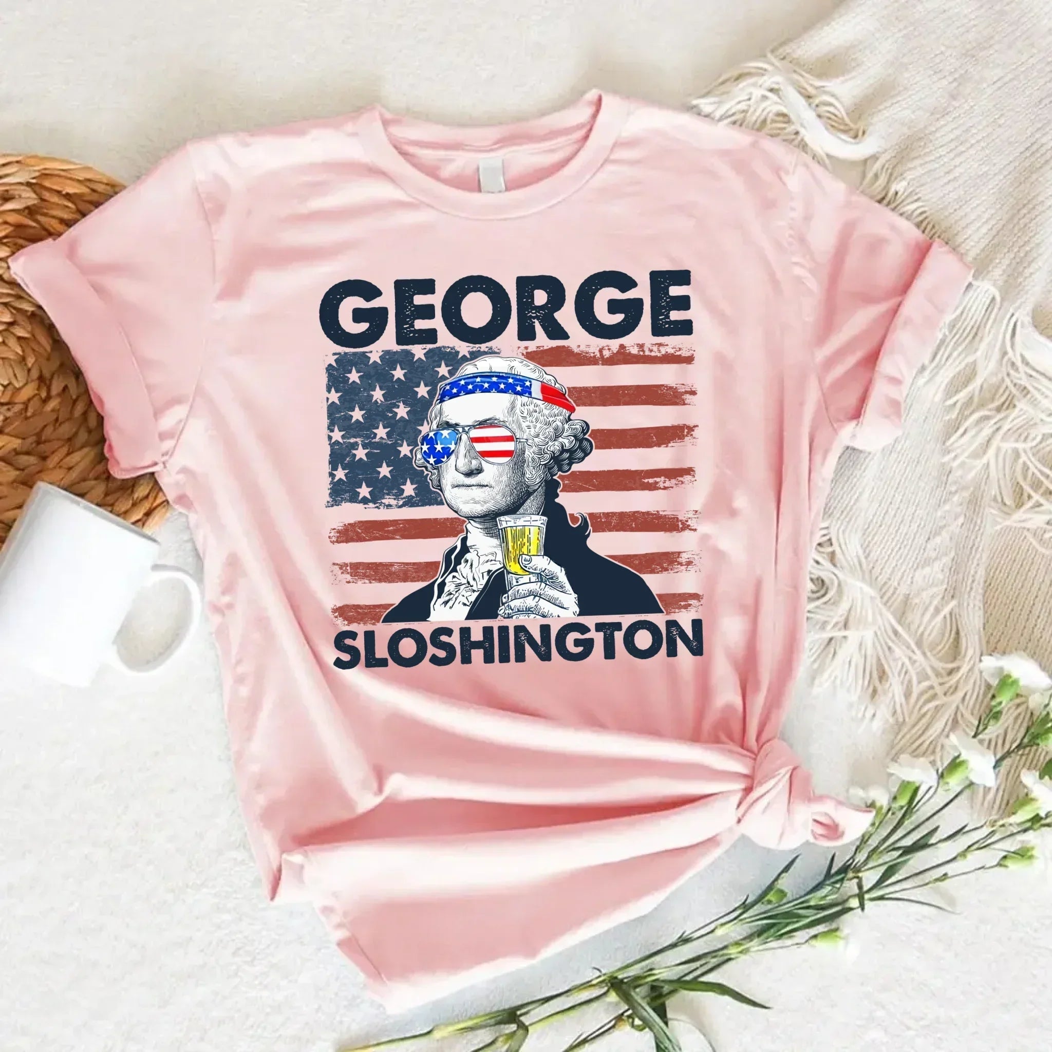 George Sloshington 4th of July Shirt โ Washington Drinking Party Tee