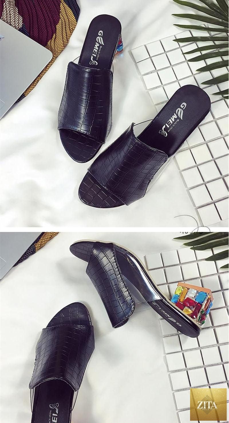 Stevvex crystal open-toe square heel sandals for women with ankle strap, low block heels, and mixed colors for spring and summer.