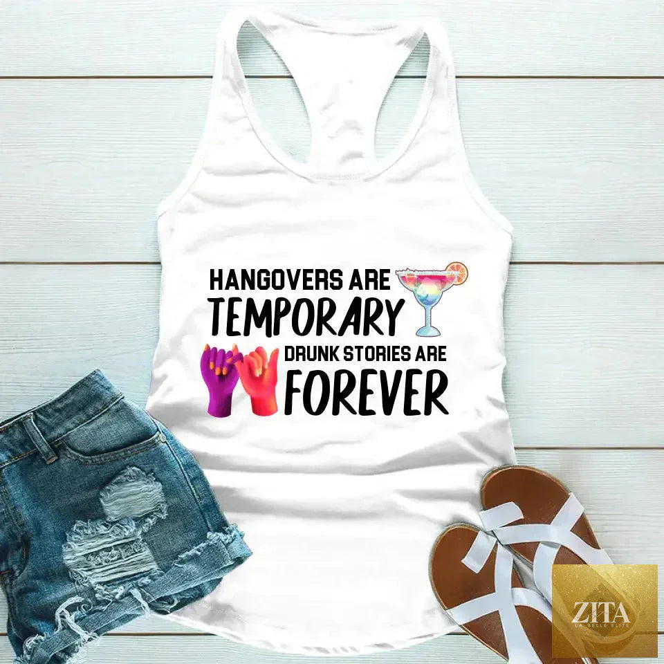 Adorb Custom Tees Best Friends Tank Top with "Drunk Stories Are Forever" design, casual sleeveless shirt for friends.