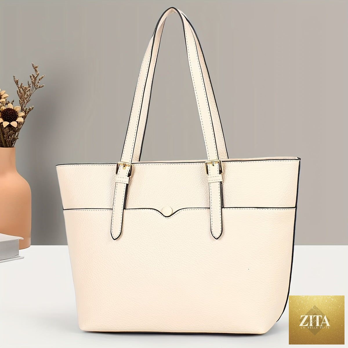 Popular women's shoulder bag by Social Buzz eSIMs featuring a sleek, minimalist design with an elegant European and Korean aesthetic.