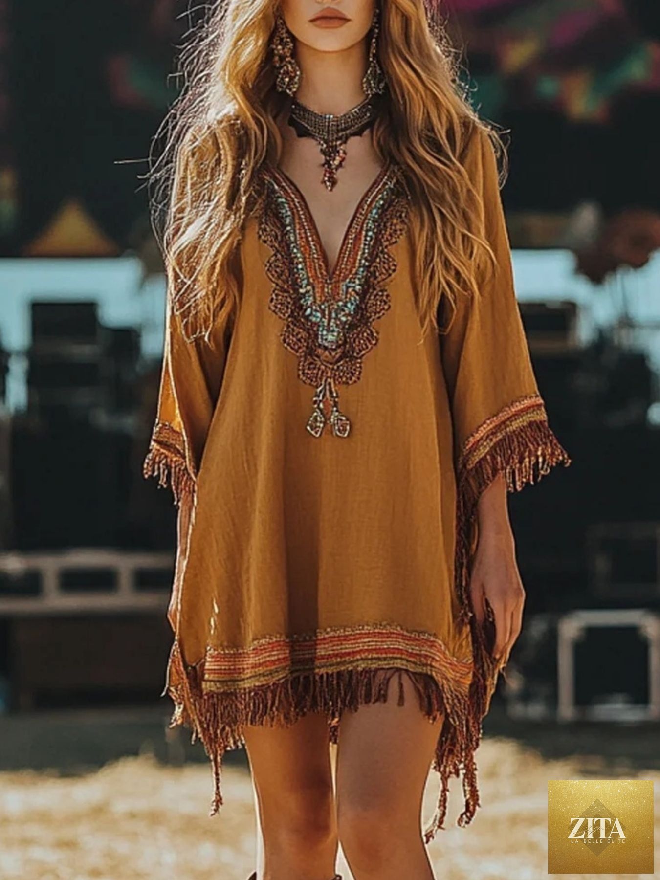 Shopiebay fringe hem 3/4 sleeve mini dress featuring a stylish design with fringe accents and a flattering fit.