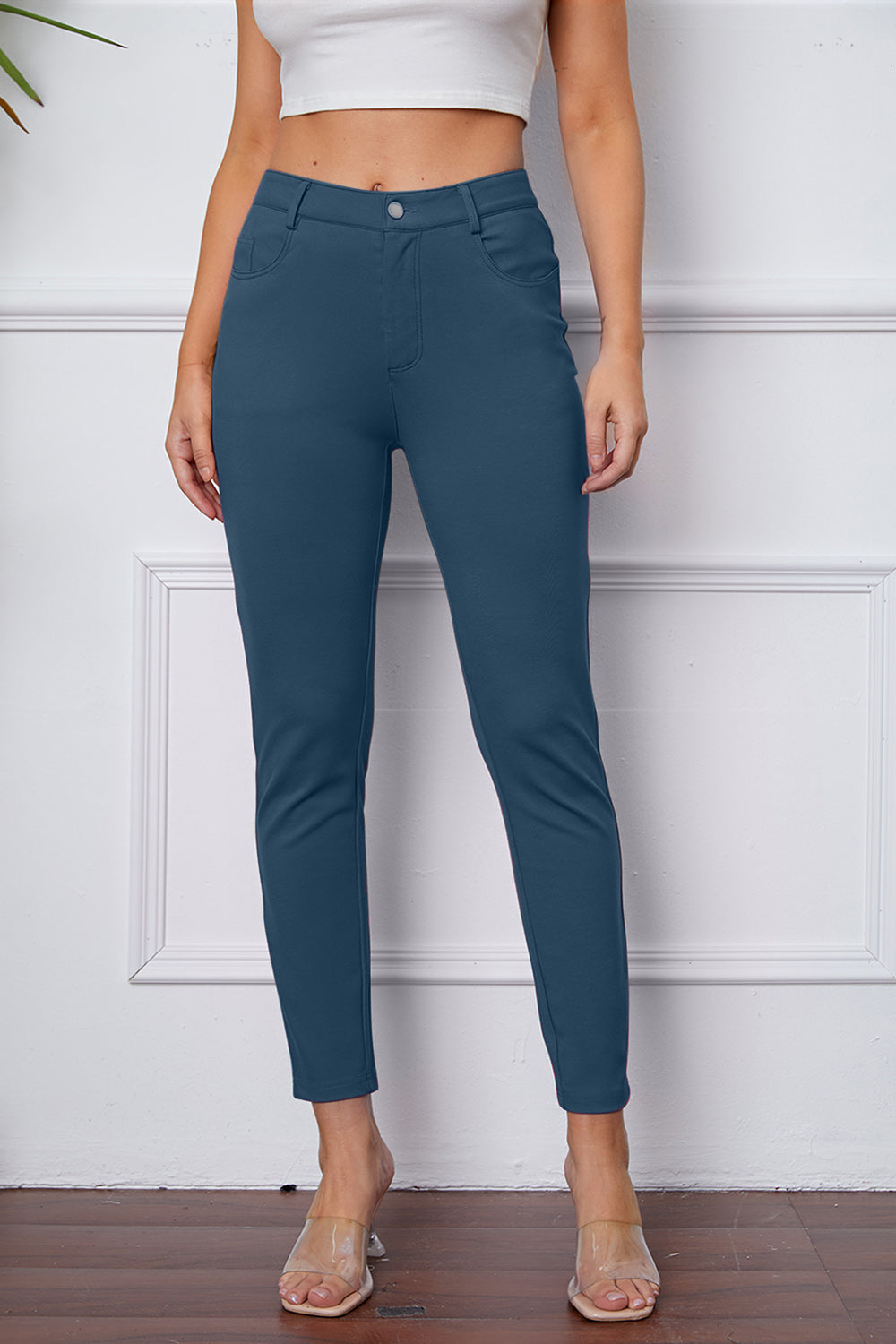 StretchyStitch Pants By Basic Bae Pocketed Opaque Stretch For Women All Day Comfort