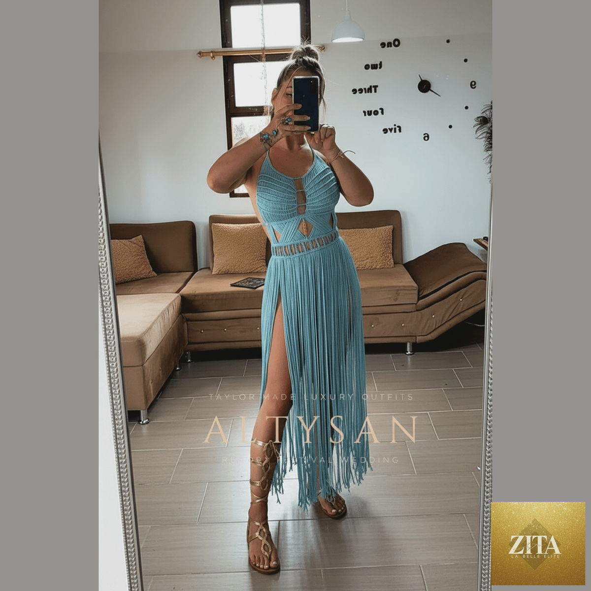 ALTYSAN COUTURE Artemis boho dress with elegant design, perfect for beach parties, resorts, and festivals, shown in the image.
